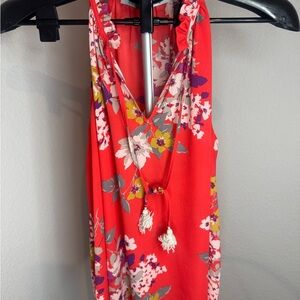 Collective Concepts Red Ruffled Tank Top Size Small (#255)